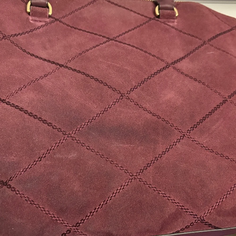 Tory Burch Suede Quilted Crossbody Bag - Picture 8 of 13